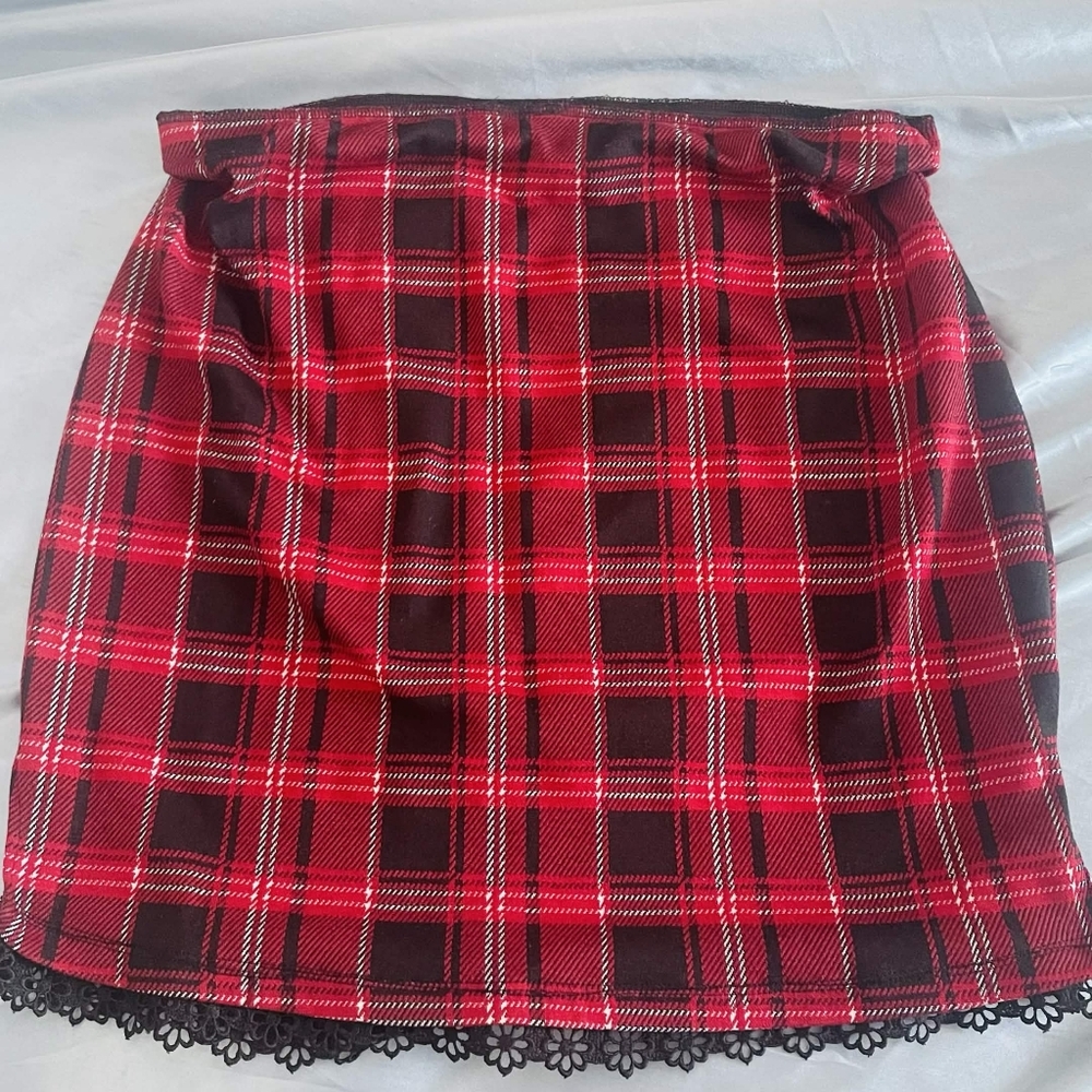 Plaid Red and Black Women's Skirt